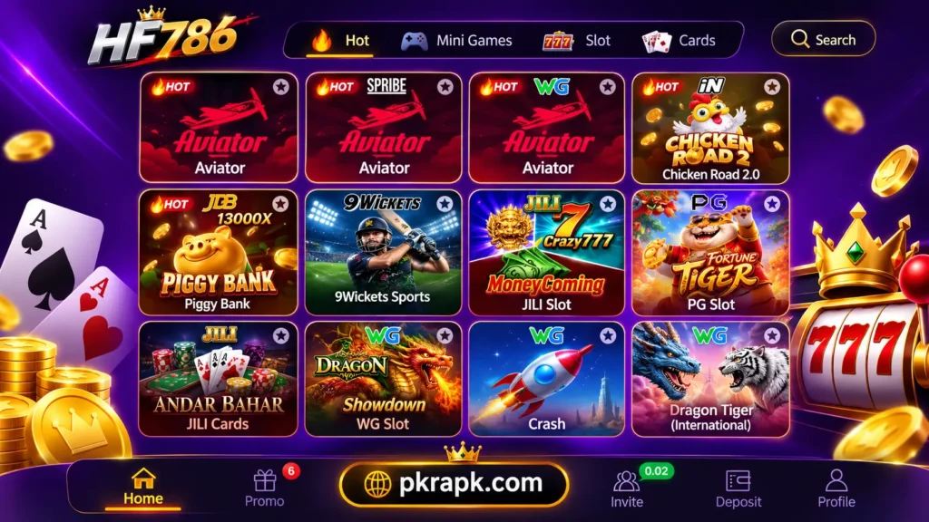 HF786 Game home screen